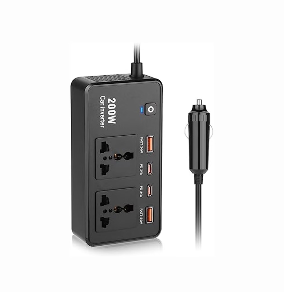 High Efficiency 200W Car Power Inverter DC12V to AC220V Converter